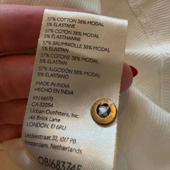 Anthropologie PILCRO The Andie Ribbed Henley Top Sz XL White Casual Basics - Picture 4 of 9